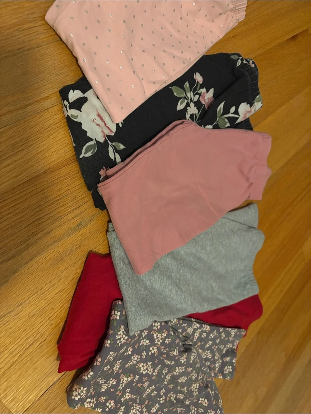 Girls' Assorted Pink and Gray Kids Leggings- Multi-Pack (7/8)